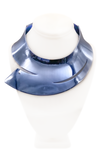 Christian Dior Gray Blue Metallic Mirror Futuristic Neckpiece Bib Necklace Runway Spring 2013