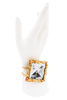 Blumarine Gold Embellished Frame Crystal Cuff Bracelet