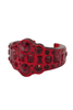 Christian Dior x Galliano Red Lucite Gemstone Logo Cuff Bracelet