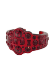 Christian Dior x Galliano Red Lucite Gemstone Logo Cuff Bracelet
