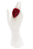 Christian Dior x Galliano Red Lucite Gemstone Embellished Cocktail Ring SS2004