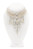 Erickson Beamon Silver White Beaded Maasai Choker Necklace