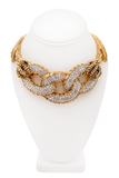 Guiseppe Zanotti Gold Claw Crystal Link Pendant Necklace