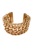 Vintage Gold Triple Wide Curb Chain Bracelet Cuff