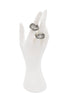 Roberto Cavalli Silver Crystal Rhinestone Snake Ouroboros Ring