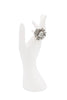 Roberto Cavalli Silver Gemstone Crystal Geometric Flair Statement Ring