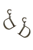 Christian Dior Blackened Silver Logo CD Earrings