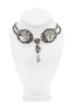 Christian Dior Silver Crystal Rhinestone Embellished Logo Collar Necklace FW2007