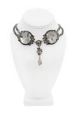 Christian Dior Silver Crystal Rhinestone Embellished Logo Collar Necklace FW2007