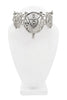 Christian Dior x Galliano Silver Crystal Heart Bow Logo Charm Embellished Choker Necklace