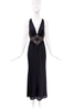 Roberto Cavalli Black Silk Beaded Embellished Cut Out Dress Gown