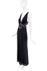 Roberto Cavalli Black Silk Beaded Embellished Cut Out Dress Gown