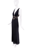 Roberto Cavalli Black Silk Beaded Embellished Cut Out Dress Gown