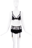 Dolce & Gabbana Black Lace Lingerie Bra Panties Underwear Garter Belt Set