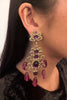 Kenneth Jay Lane Gold Filigree and Amethyst Purple Chandelier Earrings