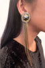 Erickson Beamon Gold Rhinestone and Chain Ultra Long Dangling Earrings
