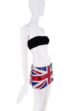 Dolce & Gabbana Blue Red British Flag Sequin Micro Mini Skirt