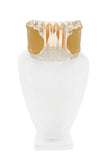 Balmain Gold Clear Lucite Textured Architectural Wide Choker Necklace Runway FW16