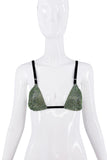 Dolce & Gabbana Green Crystal Chainmail Bra Runway 2000