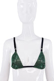 Dolce & Gabbana Green Crystal Chainmail Bra Top Runway 2000