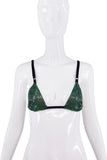 Dolce & Gabbana Green Crystal Chainmail Bra Top Runway 2000