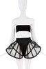 Rave Hood Black Sheer Cut Out Peplum Avante Garde Shorts