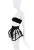 Rave Hood Black Sheer Cut Out Peplum Avante Garde Shorts
