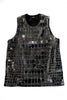 KTZ Black Shiny Crocodile Latex Vinyl Oversized Tank Top Dress