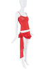 Fanci Club Red Ruffle Exaggerated Bow Tank & Mini Wrap Skirt Set