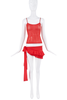 Fanci Club Red Ruffle Exaggerated Bow Tank & Mini Wrap Skirt Set
