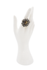 Jean Paul Gaultier Vintage Silver Star Frame Abs Chest Cameo Statement Ring