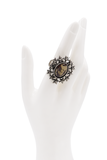 Jean Paul Gaultier Vintage Silver Star Frame Abs Chest Cameo Statement Ring
