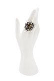 Jean Paul Gaultier Vintage Silver Star Frame Abs Chest Cameo Statement Ring