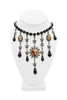 Jean Paul Gaultier Silver Vintage Star Beaded Abs Chest Cameo Charm Link Collar Necklace