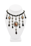 Jean Paul Gaultier Silver Vintage Star Beaded Abs Chest Cameo Charm Link Collar Necklace