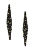 Vintage Black Pavé Crystal Gold Balls Double Cone Spike XL Stud Earrings
