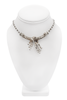 Vintage Silver Baguette Crystal Architectural Pendant Necklace