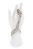 Balenciaga Silver Crystal Rhinestone Ring Bracelet Ring Hand Jewelry