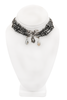 Christian Dior Black Pearl Four Strand Crystal Drop Logo Choker Necklace
