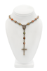 Dolce & Gabbana Silver Enamel Portrait Medallions Rosary Cross Necklace