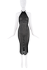 Balenciaga Black Mesh Cut Out Bodycon Halter Neck Dress