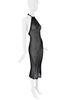 Balenciaga Black Mesh Cut Out Bodycon Halter Neck Dress
