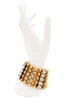 Vintage Gold Crystal Rhinestone Ball Link Cuff Bracelet