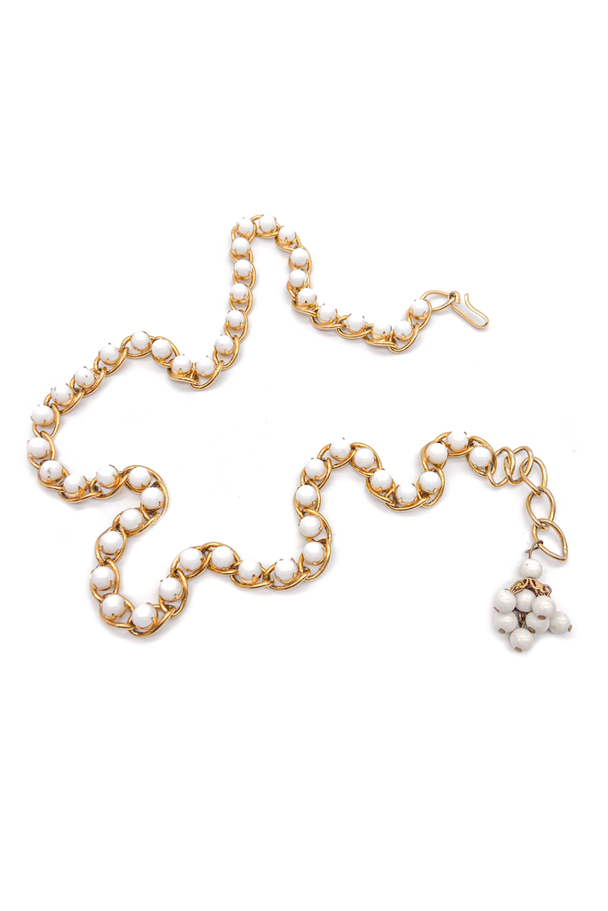 Vintage White Gold Pearl Belt