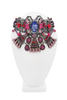 Erickson Beamon Blackened Silver Pink Purple Red Gemstone Choker Collar Necklace