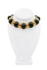 Saint Laurent YSL Gold Black Wood Half Moon Collar Necklace