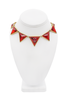 Saint Laurent Gold Red Purple Gemstone Upside Down Triangle Link Necklace