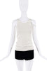 Helmut Lang White Off the Shoulder Strap Tank Top