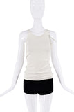 Helmut Lang White Off the Shoulder Strap Tank Top