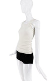 Helmut Lang White Off the Shoulder Strap Tank Top